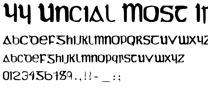 YY Uncial Most Irish Molded font